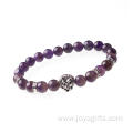 Amethyst Semi Precious Stone Elastic Beaded Bracelet